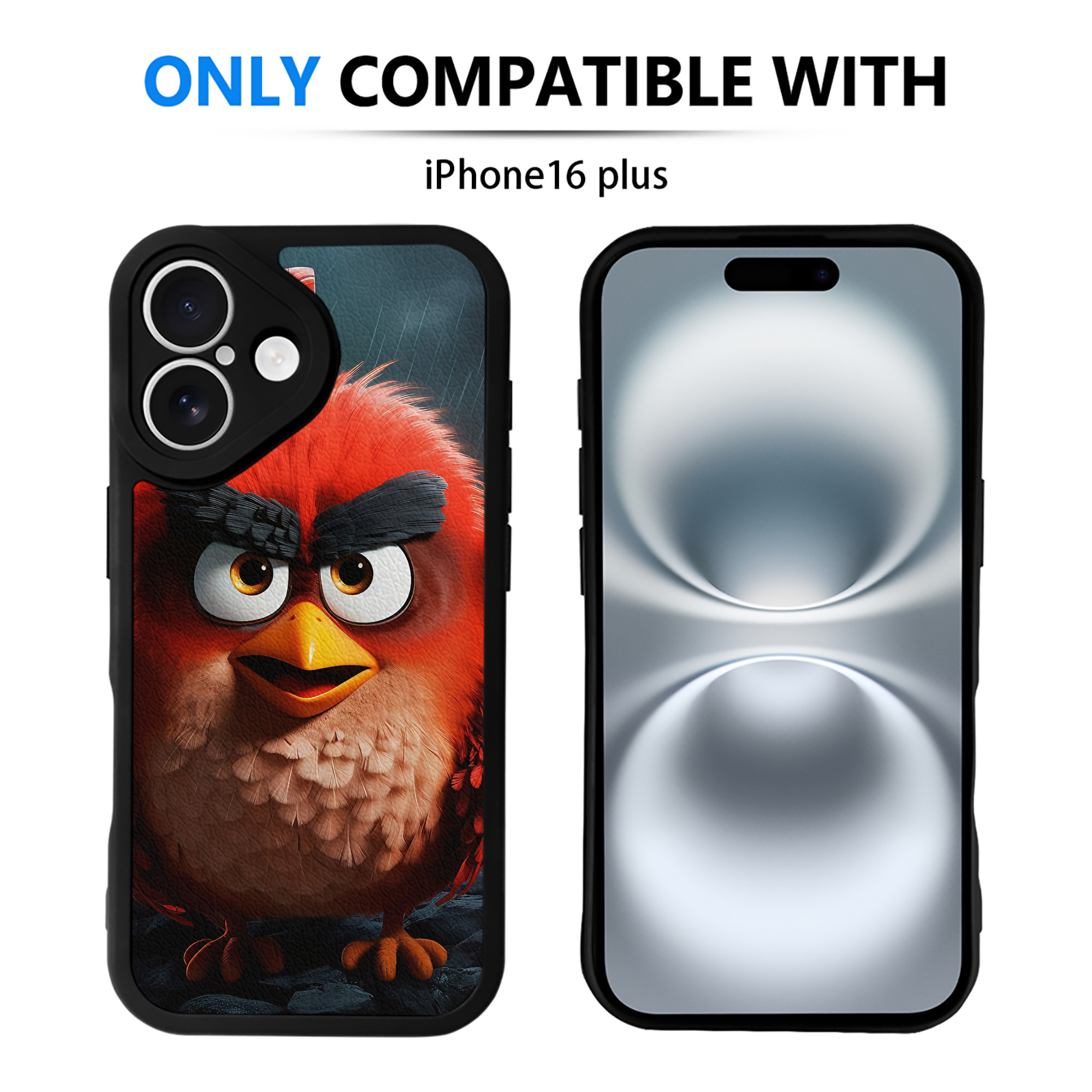 （画像用） Angry Birds アングリーバード 【iPhone 16シリーズ対応】シリコンスマホケース（レザー調） 材質：シリコン